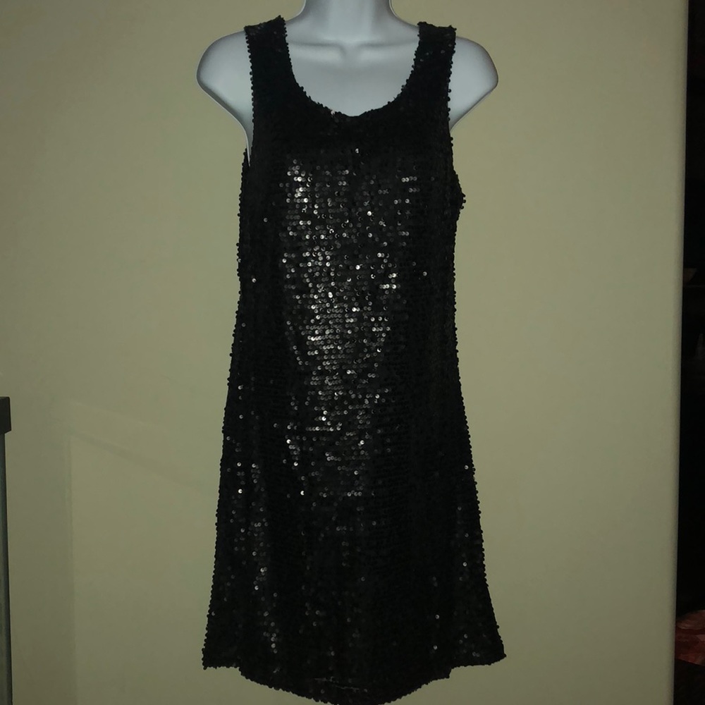 mark by Avon Sequins of Events Black Dress Sz M